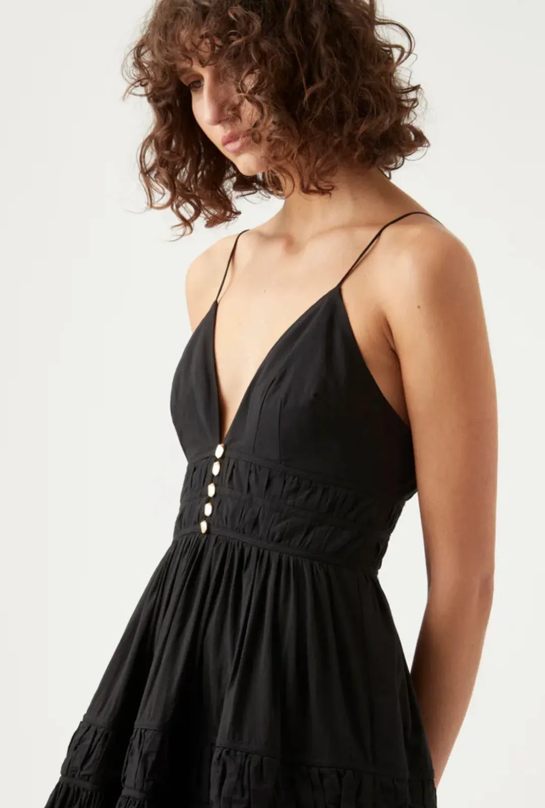 Grace Tiered Maxi Dress Black Size 8 for rent on The Volte - main image