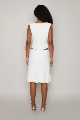 Danielle Guizio Paloma Lace Top & Skirt Set White Size 6  for rent on The Volte - image 2