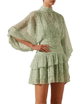Shona Joy - Aurore Long Sleeve Ruched Mini Dress for rent on The Volte - image 1