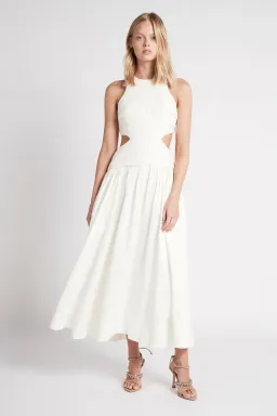 AJE Introspect Cut Out Midi Dress White Size 6  for rent on The Volte - image 1