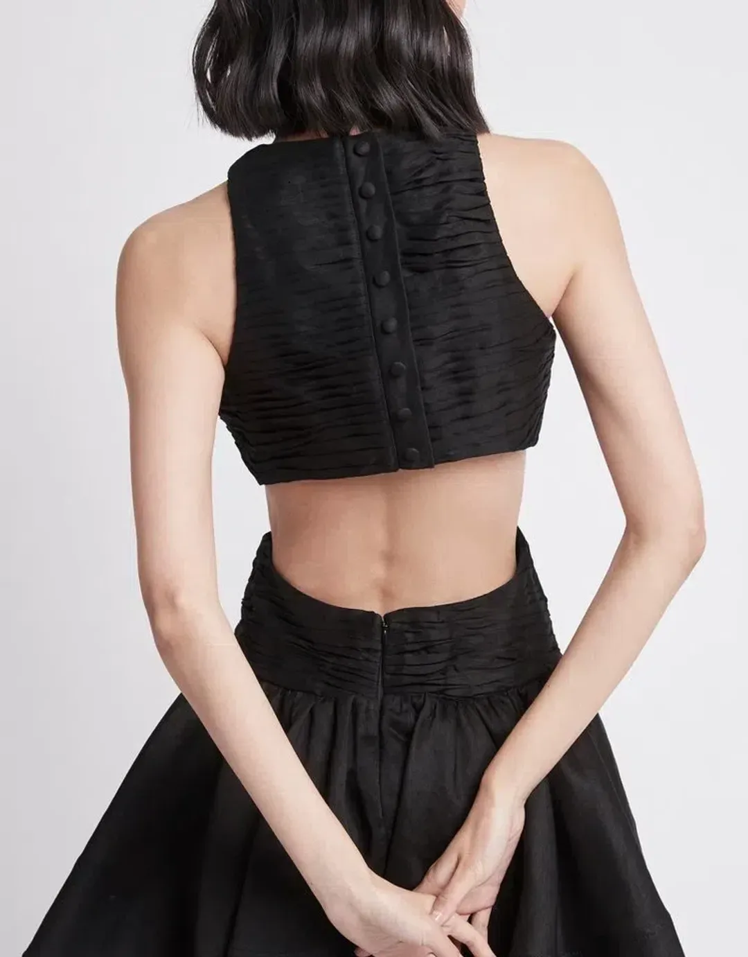 AJE Black Introspect Cut Out Midi Dress Size 6 for rent on The Volte - main image
