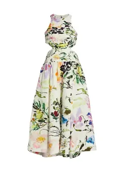 AJE INTROSPECT CUT OUT MIDI DRESS BOTANIC FLORAL SIZE 6 for rent on The Volte - image 3
