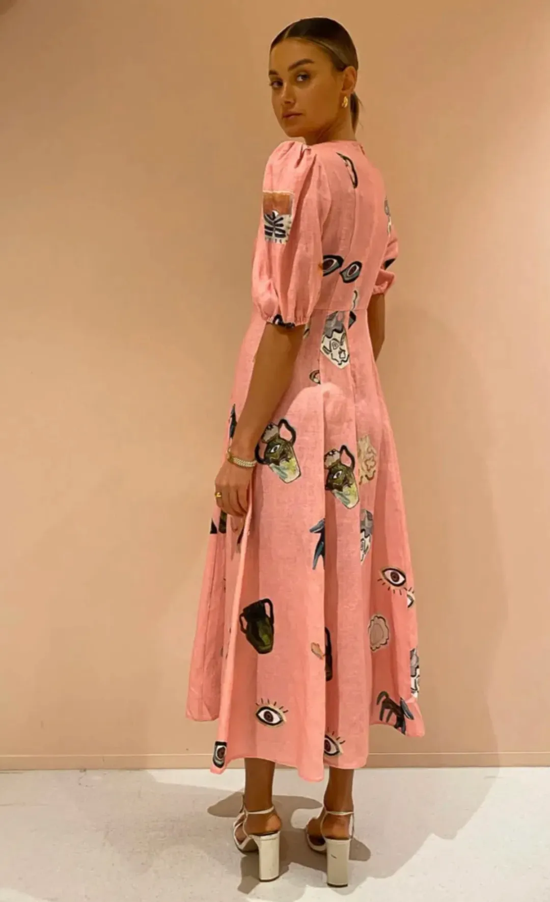 Alemais Cleo Midi Dress in Pink Size 10 for rent on The Volte - main image