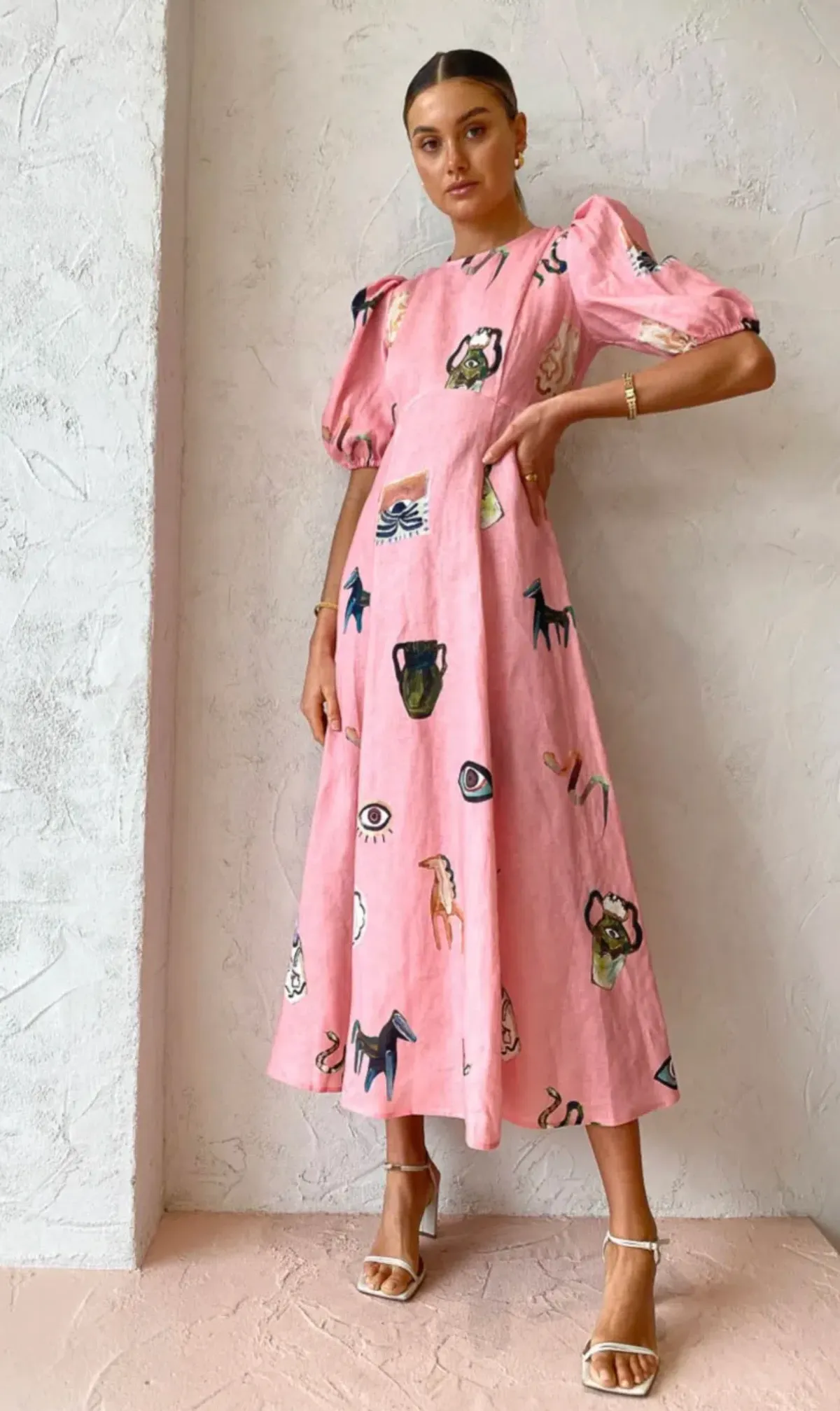 Alemais Cleo Midi Dress in Pink Size 10 for rent on The Volte - main image