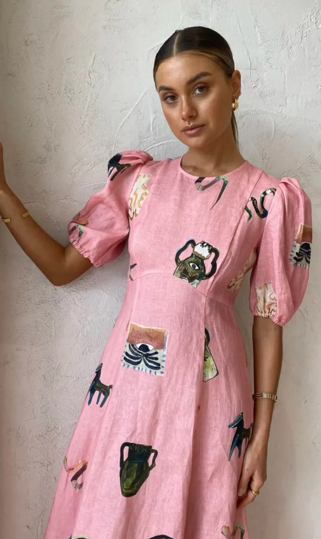 Alemais Cleo Midi Dress in Pink Size 10 for rent on The Volte - main image