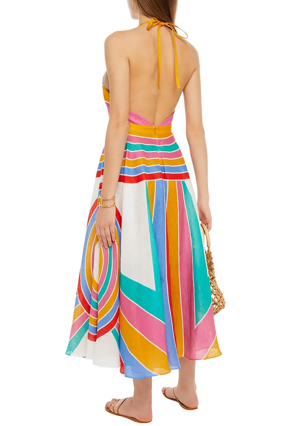 Zimmermann Fiesta Rainbow Halter Dress Multi Size 1 / AU 10 for rent on The Volte - main image