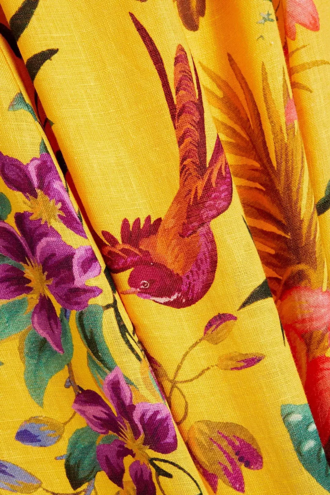 Zimmermann Tropicana Cutout Linen Midi Dress Floral Size 1 / Au 10 for rent on The Volte - main image