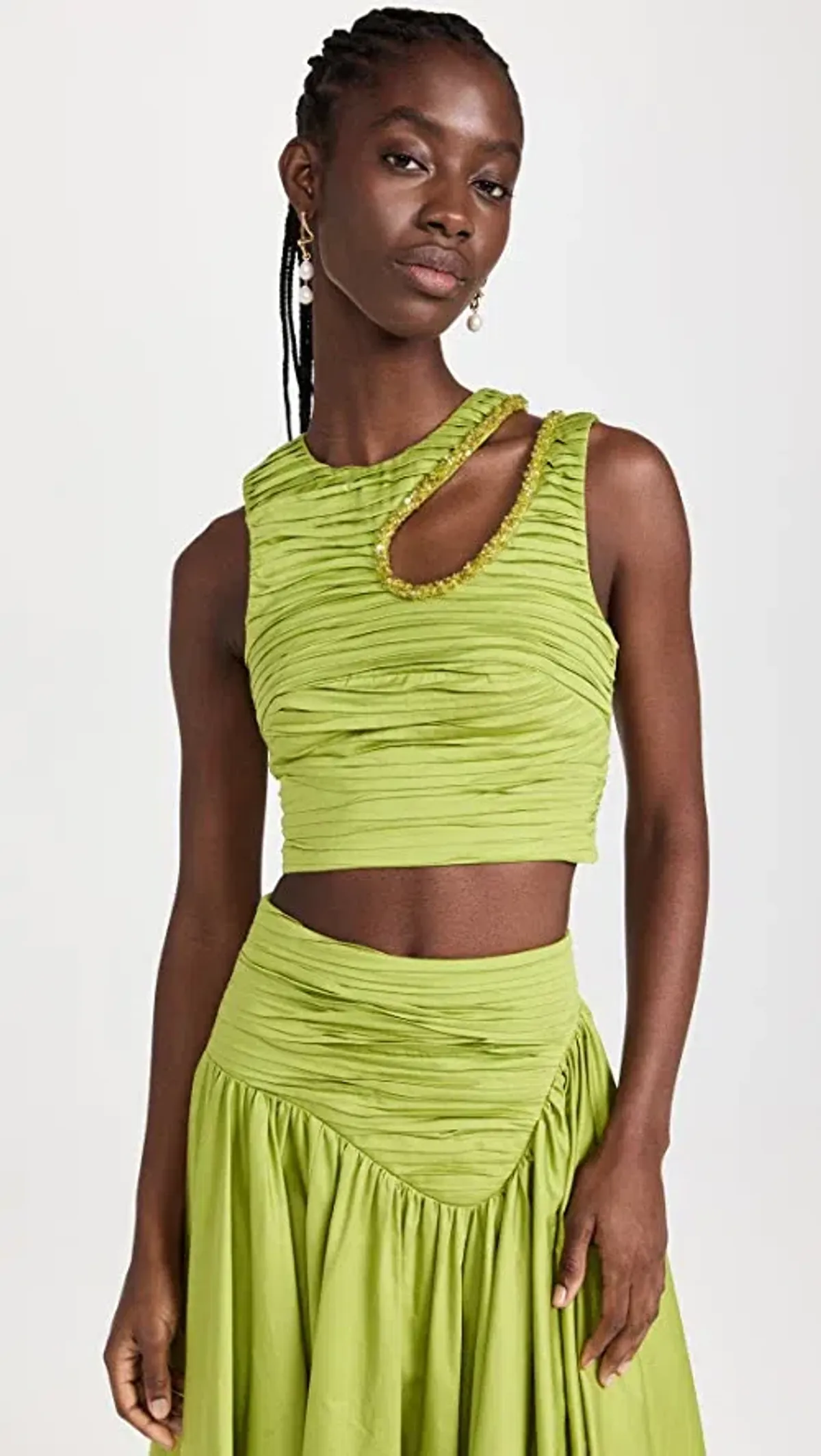 Aje Jolie Skirt and Top Set Verdant Green AU 8 for rent on The Volte - main image