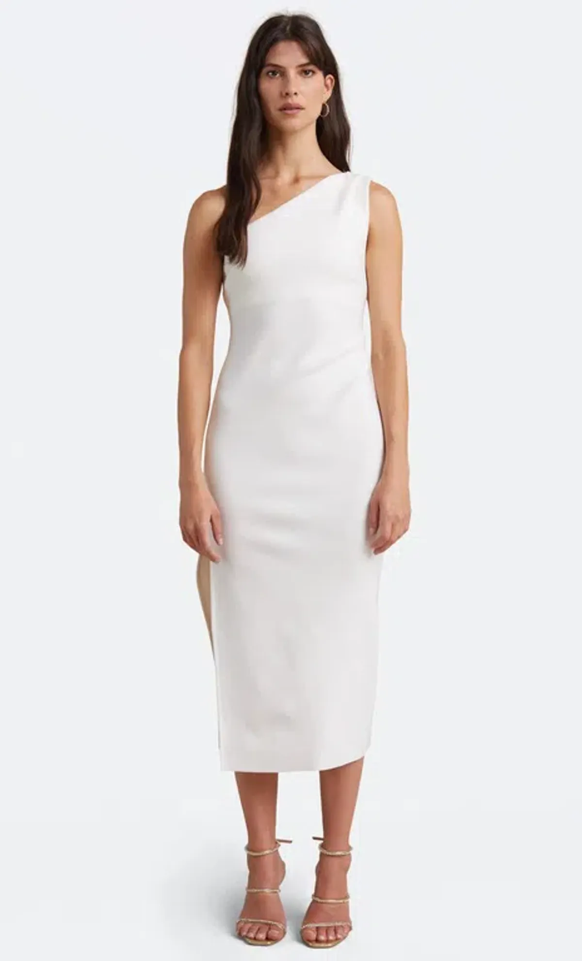 Bec & Bride Be Mine Asym Dress Midi White Size 12 for rent on The Volte - main image