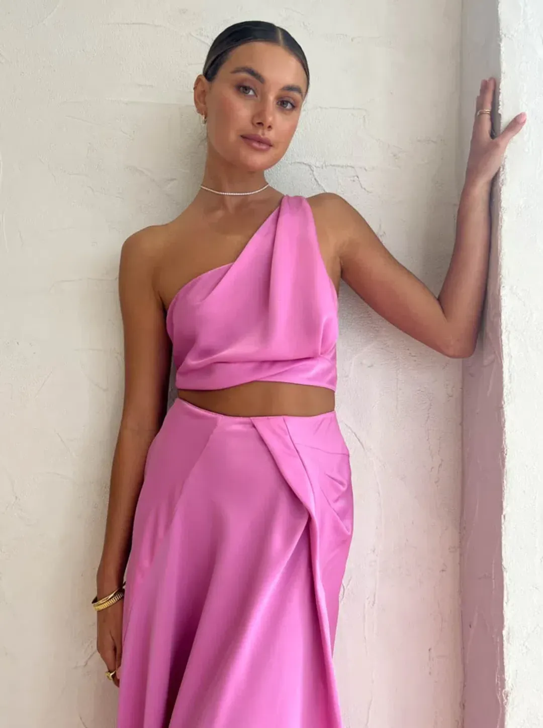 One Fell Swoop Matilda Crop and Iris Skirt Set in Candy Size 10 for rent on The Volte - main image