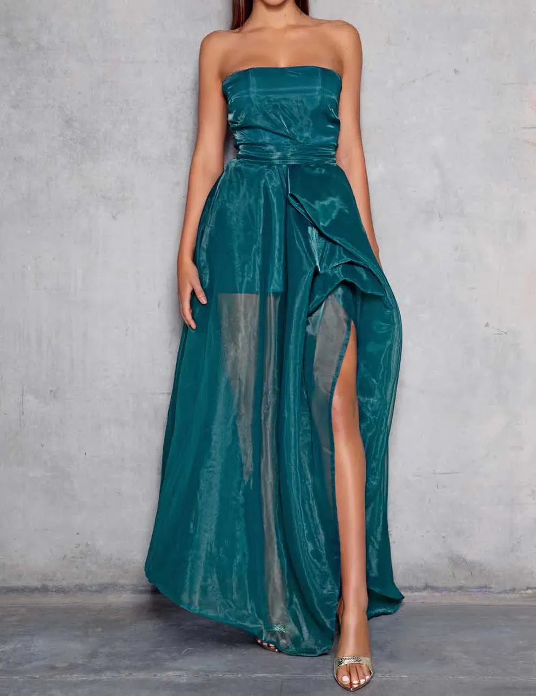 Elle Zeitoune Hazel Gown Green Size 14 for rent on The Volte - main image