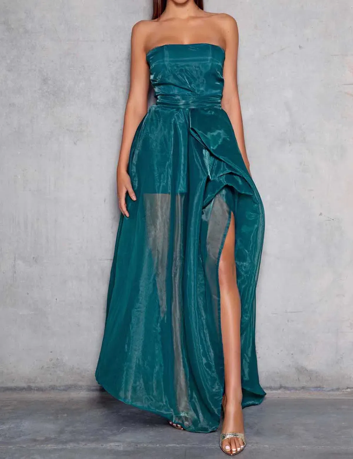 Elle Zeitoune Hazel Gown Green Size 14 for rent on The Volte - main image