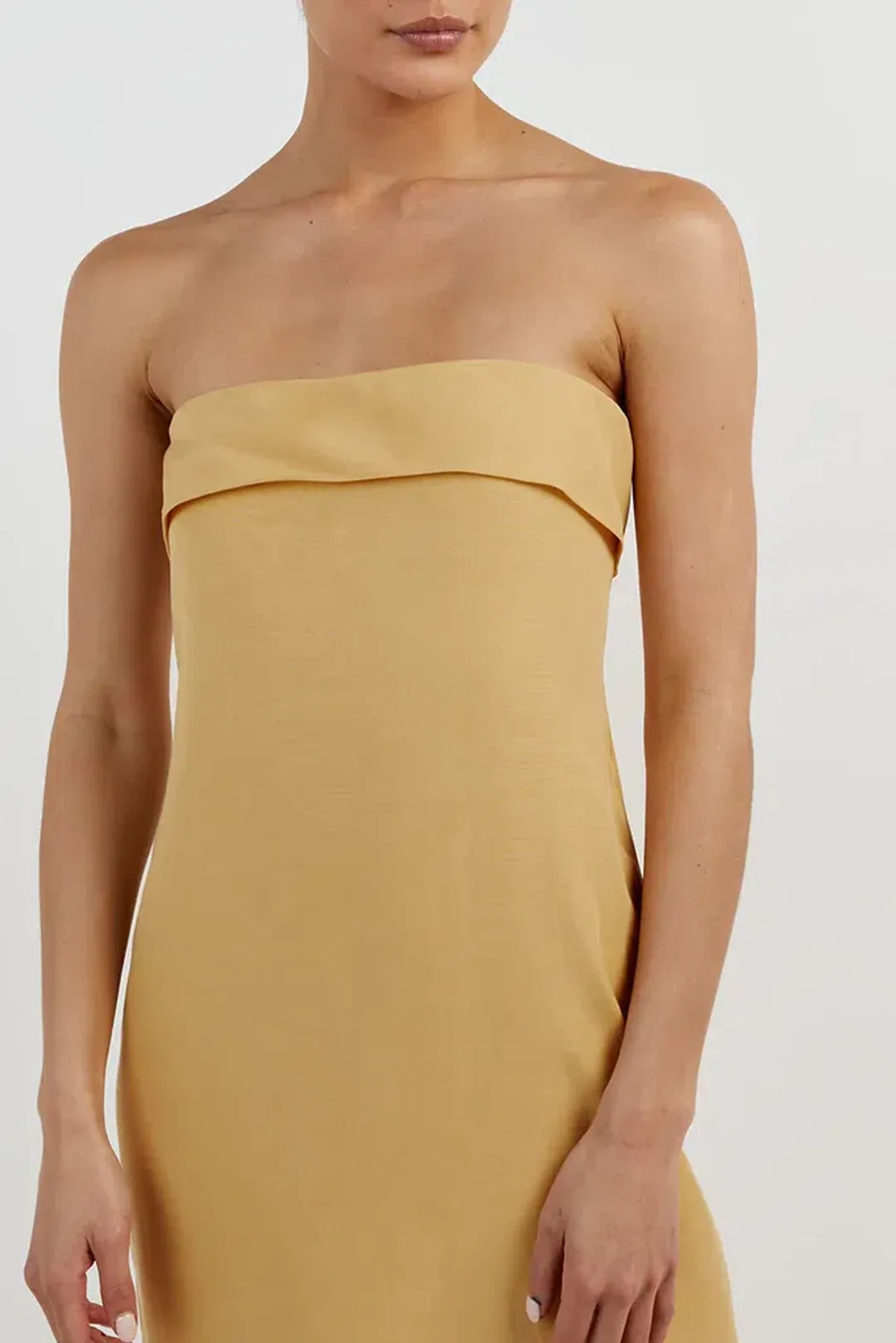 Dissh Kai Strapless Midi Dress Lemon Size 10 / M for rent on The Volte - main image