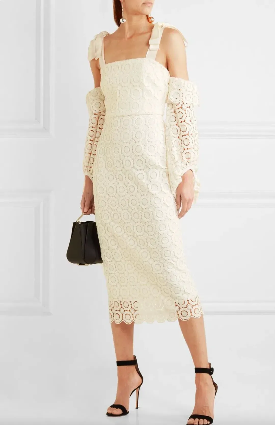 Rebecca Vallance Pulitzer Cut Out Guipure Lace Dress Cream Size 8 for rent on The Volte - main image