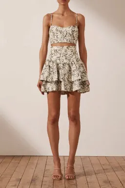 Shona Joy Suzette Skirt and Crop Set Floral Size 8 for rent on The Volte - image 1