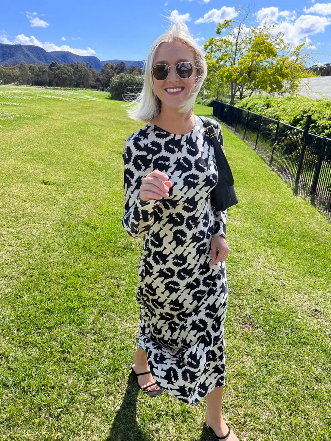 Silk Laundry Full Sleeve Bias Cut Fox Print Dress Size 8 for rent on The Volte - main image