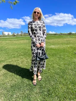 Silk Laundry Full Sleeve Bias Cut Fox Print Dress Size 8 for rent on The Volte - image 1
