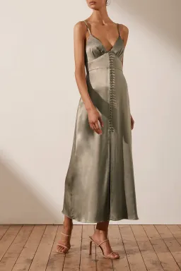Shona Joy La Lune Cocktail Midi Dress Sage Size 10 for rent on The Volte - image 2