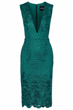 Nicholas Guipure Lace Midi Dress Green Size AU 6  for rent on The Volte - image 3