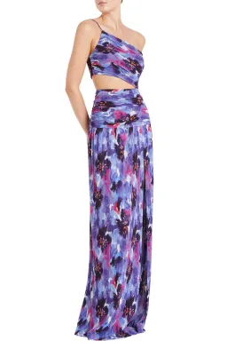 Rebecca Vallance Purple Rain Floral One Shoulder Gown Print Size 8 for rent on The Volte - image 2