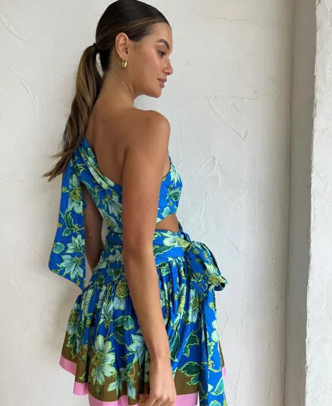 Alemais Winnie One Shoulder Mini Dress Blue Size 8 for rent on The Volte - main image