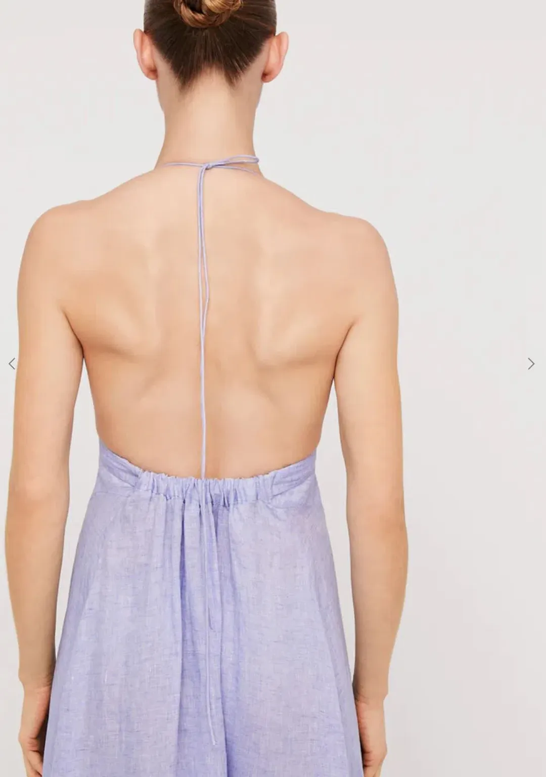 Scanlan Theodore Italian Linen Shoestring Dress Mauve Size 8 for rent on The Volte - main image