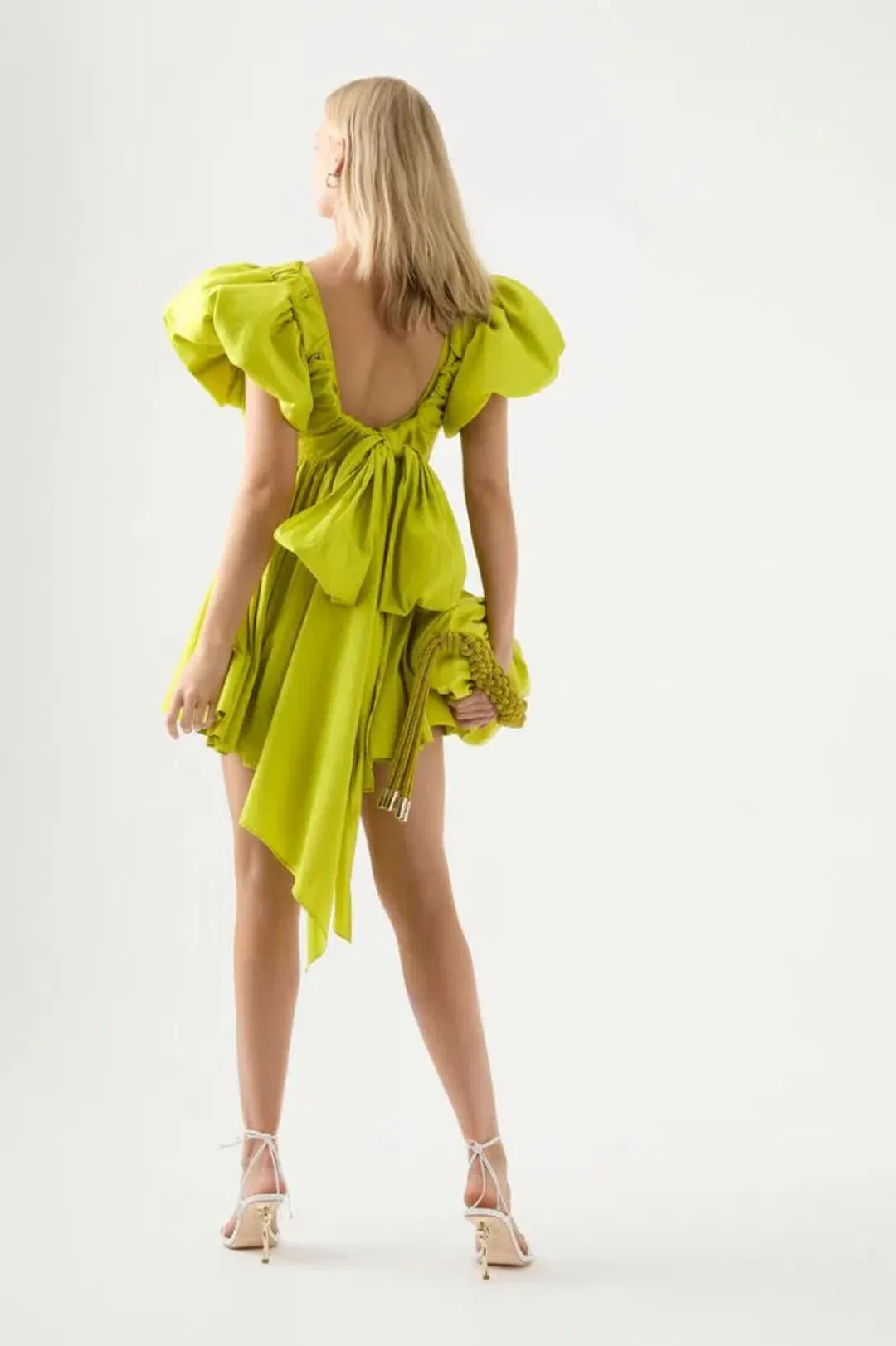 Aje Gretta Bow Back Mini Dress Green Size 6 / XS for rent on The Volte - main image