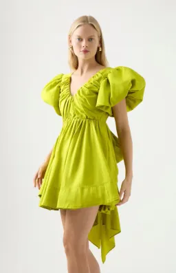 Aje Gretta Bow Back Mini Dress Green Size 6 / XS for rent on The Volte - image 2