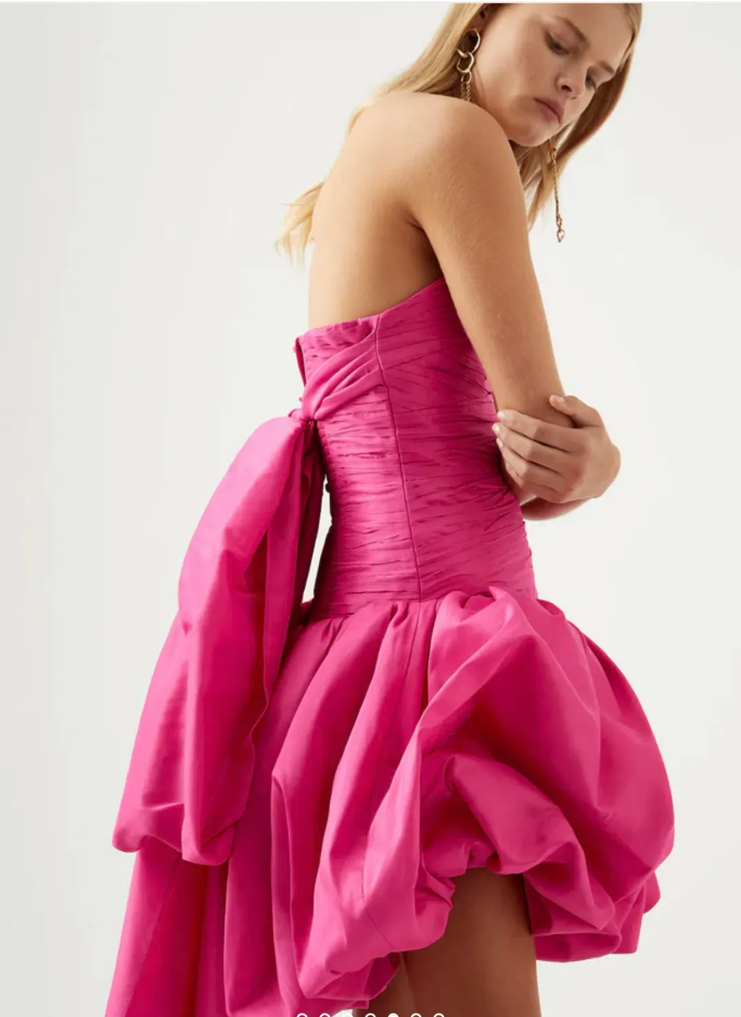 Aje Piacere Bubble Hem Mini Dress Fuchsia Size 6 / XS for rent on The Volte - main image