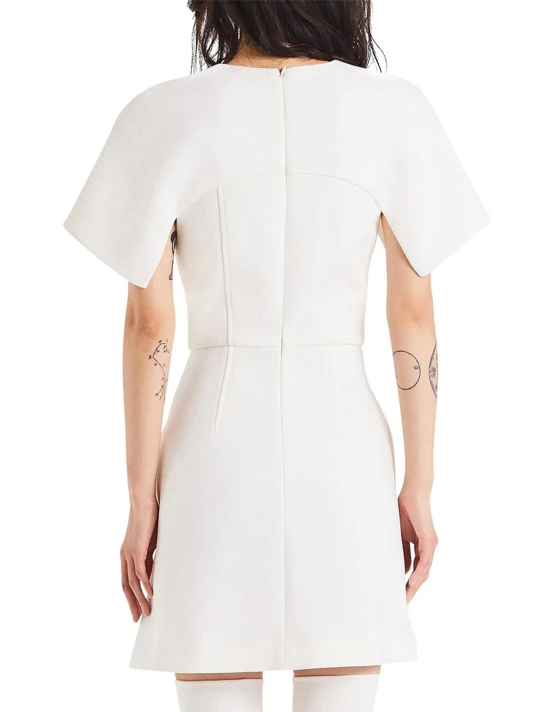 Dion Lee Hook and Eye Crepe Mini Dress White Size 6 for rent on The Volte - main image