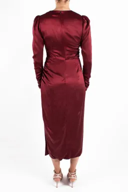 Zimmermann Draped Dress Burgundy Size 3/ Au 14 for rent on The Volte - image 2