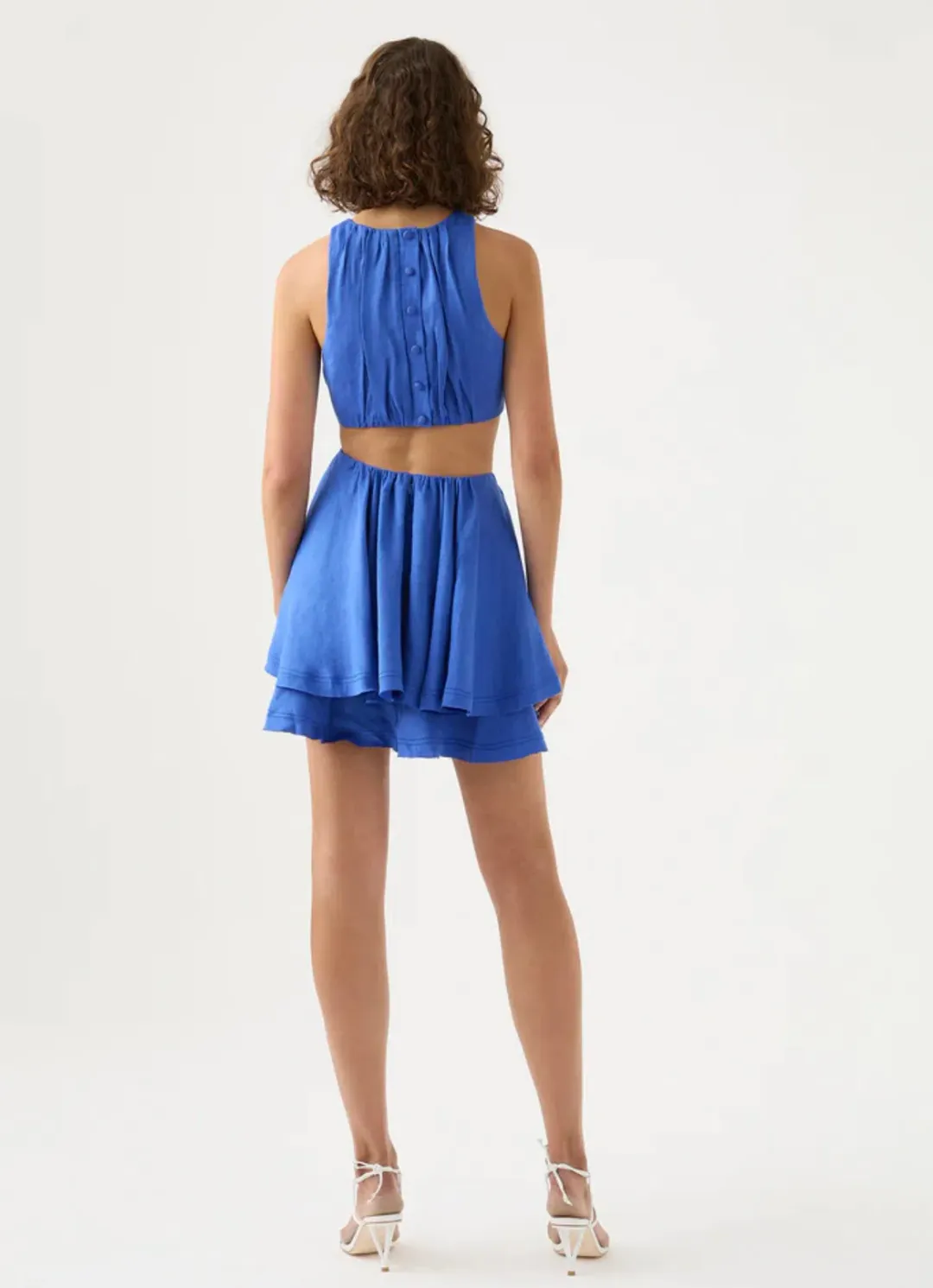 Aje Holt Cut Out Ring Mini Dress Blue Size 10 / M for rent on The Volte - main image