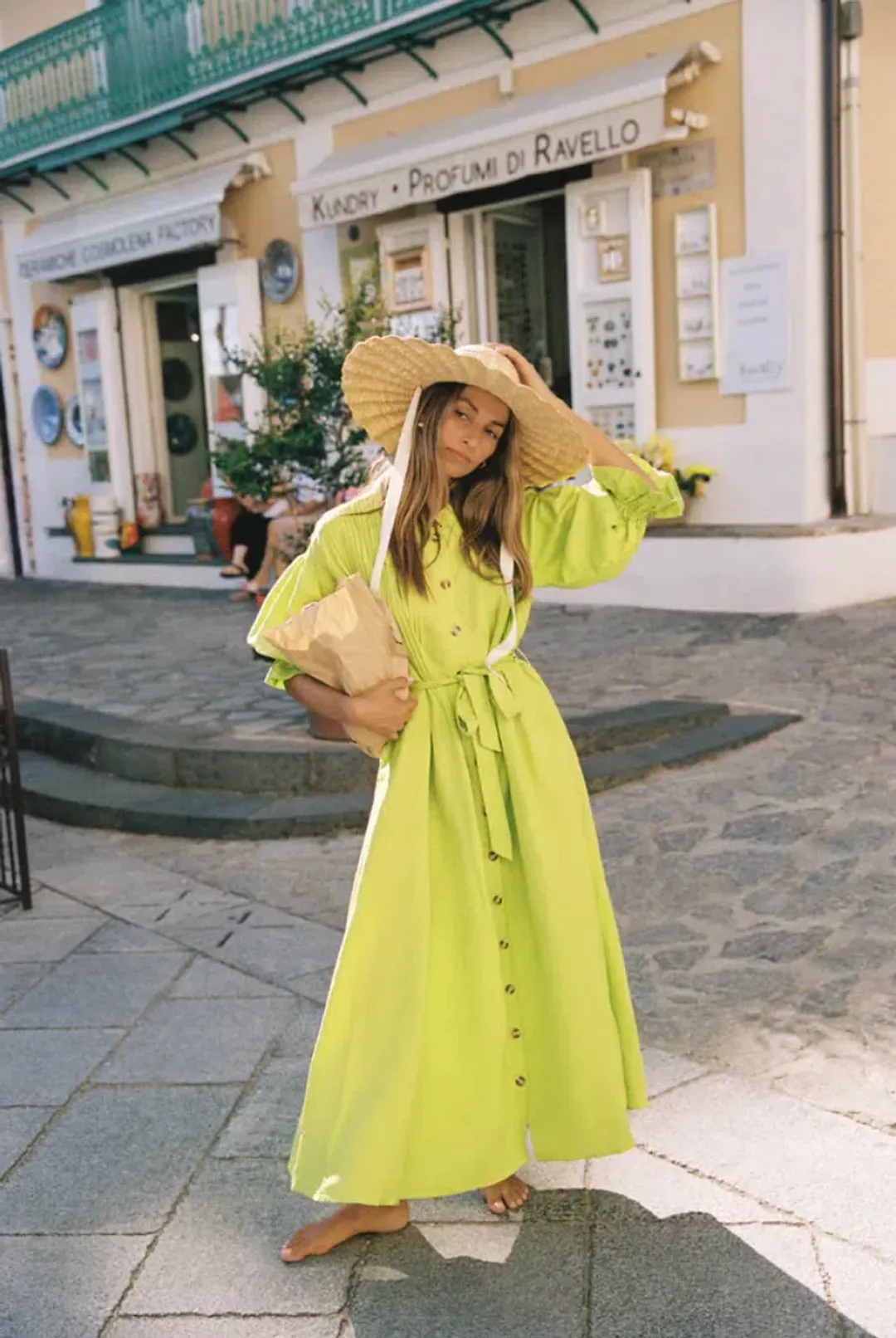 La Bohème Girls Poppy Maxi Dress Wild Lime One Size for rent on The Volte - main image