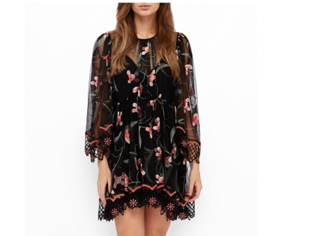 Alice McCall Wish You Were Here Mini Dress in Black Sugar Plum Size 10 for rent on The Volte - main image