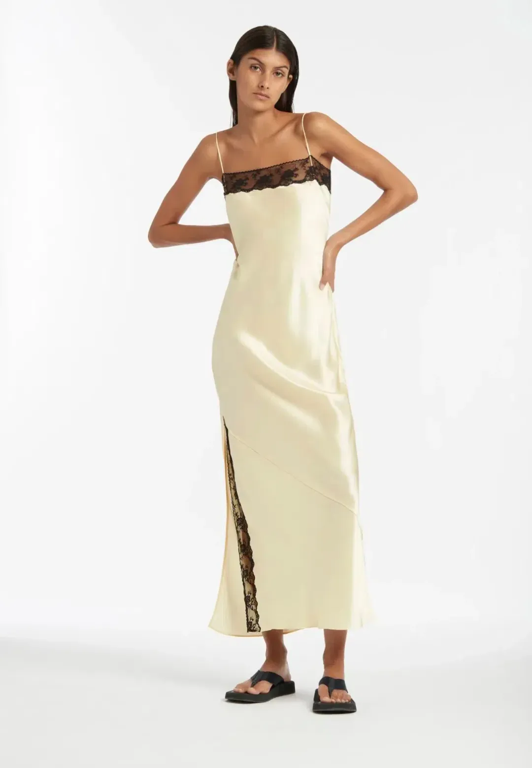 Sir the Label Willa Bias Midi Dress Lemon Yellow Size 0/Au 6  for rent on The Volte - main image