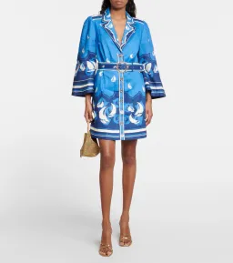 Zimmermann High Tide Mini Shirt Dress Blue Sailboats Size 1 /AU 10 for rent on The Volte - image 1
