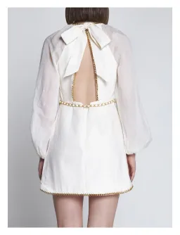 Zimmermann Rouleau Chain Mini Dress Cream Size 2/Au 12 for rent on The Volte - image 2