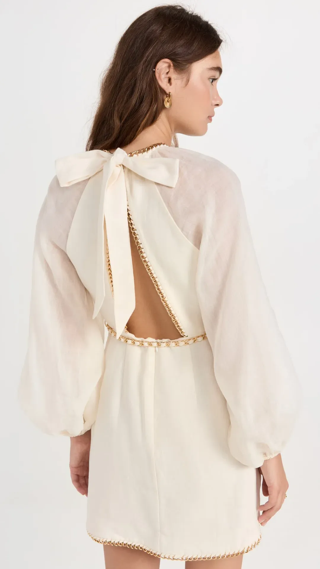 Zimmermann Rouleau Chain Mini Dress Cream Size 2/Au 12 for rent on The Volte - main image