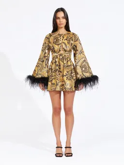 Alice McCall Dust Feather Mini Dress Gold Size 10 /AU 14 for rent on The Volte - image 2