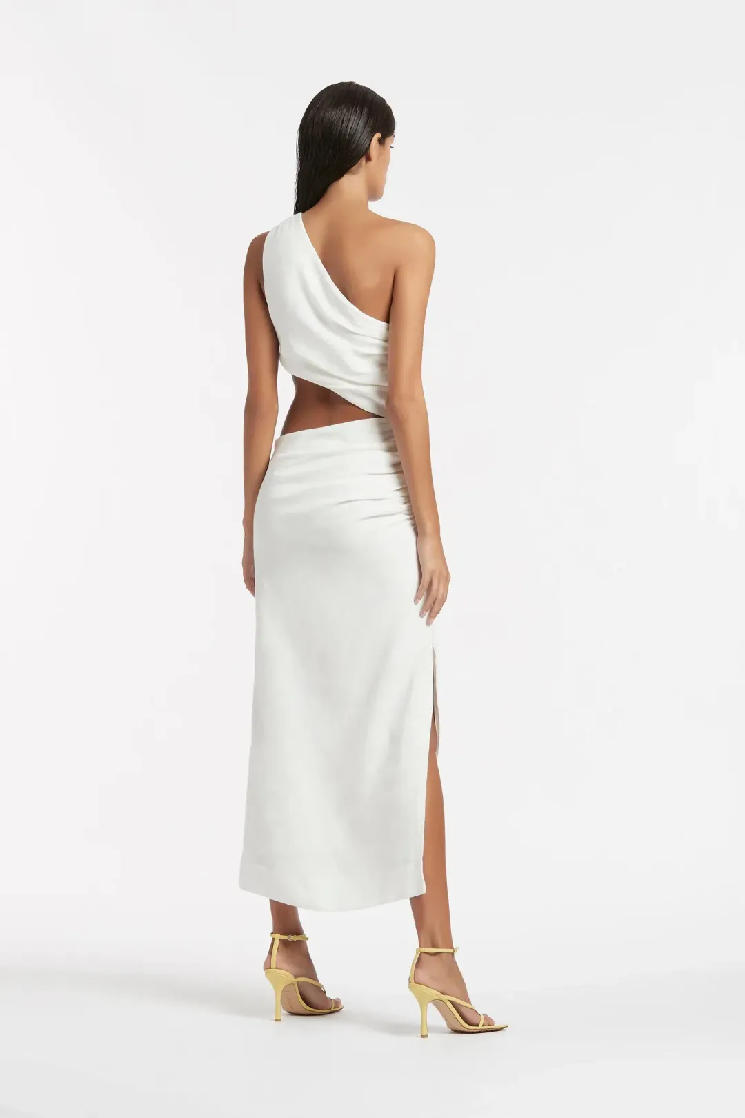 Sir The Label Clemence One Shoulder Midi Dress White Size AU 10 for rent on The Volte - main image