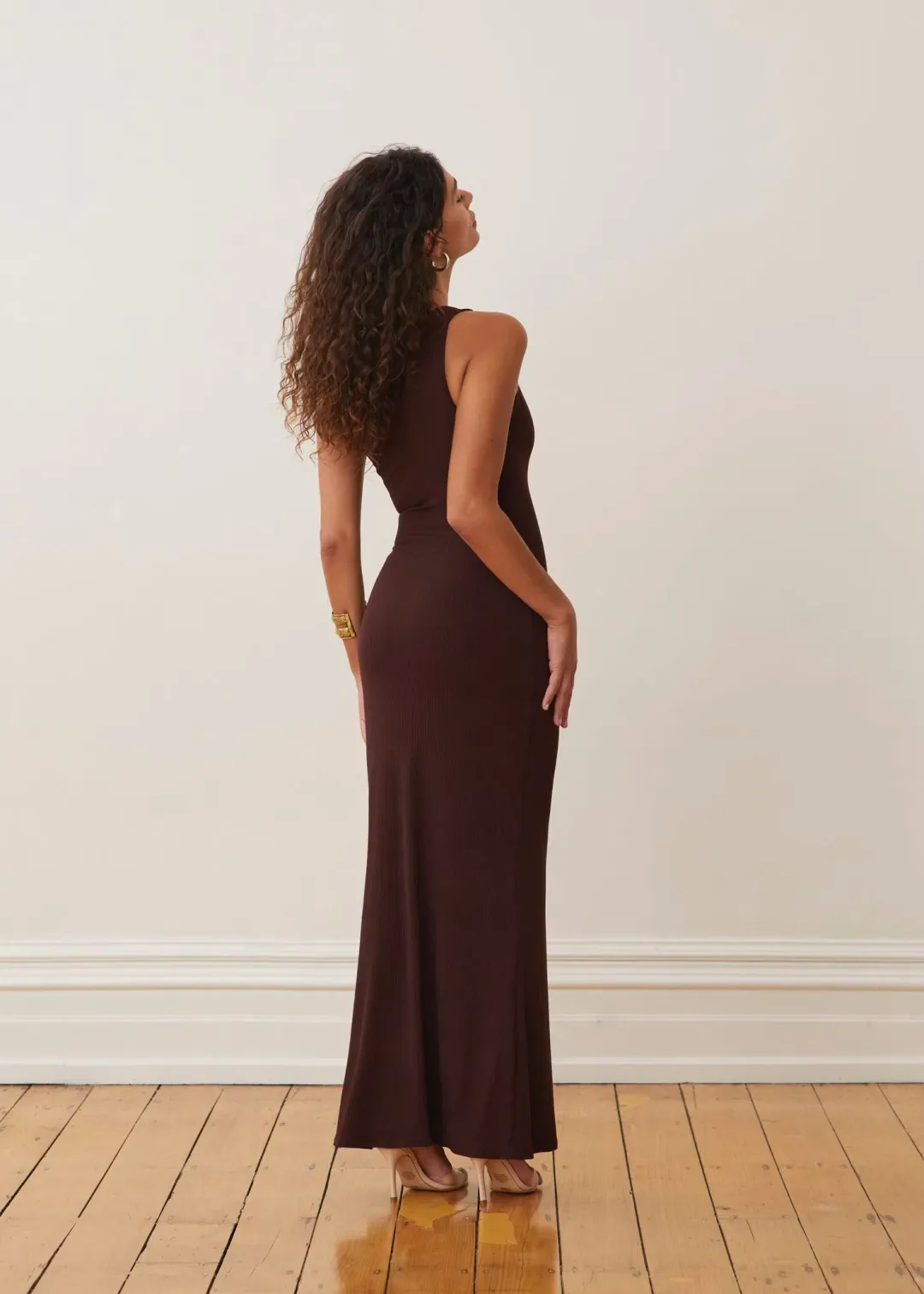 Arcina Ori Jada Dress Cocoa Brown Size AU 8 for rent on The Volte - main image