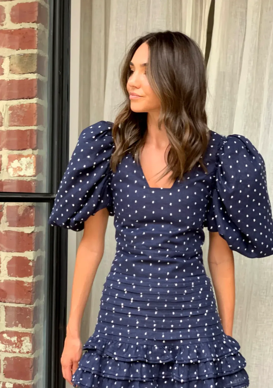 Mackenzie Mode Pandora Mini Dress Navy Size 6 for rent on The Volte - main image