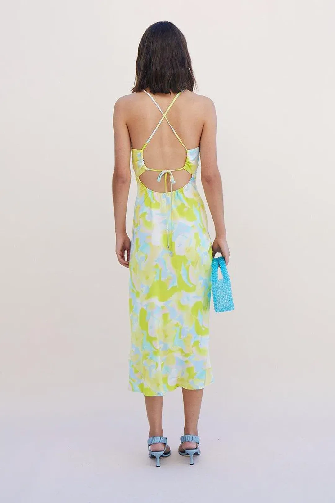 Suboo Kaleidoscope Twist Front Slip Dress Splash Print Size XS / Au 6 for rent on The Volte - main image