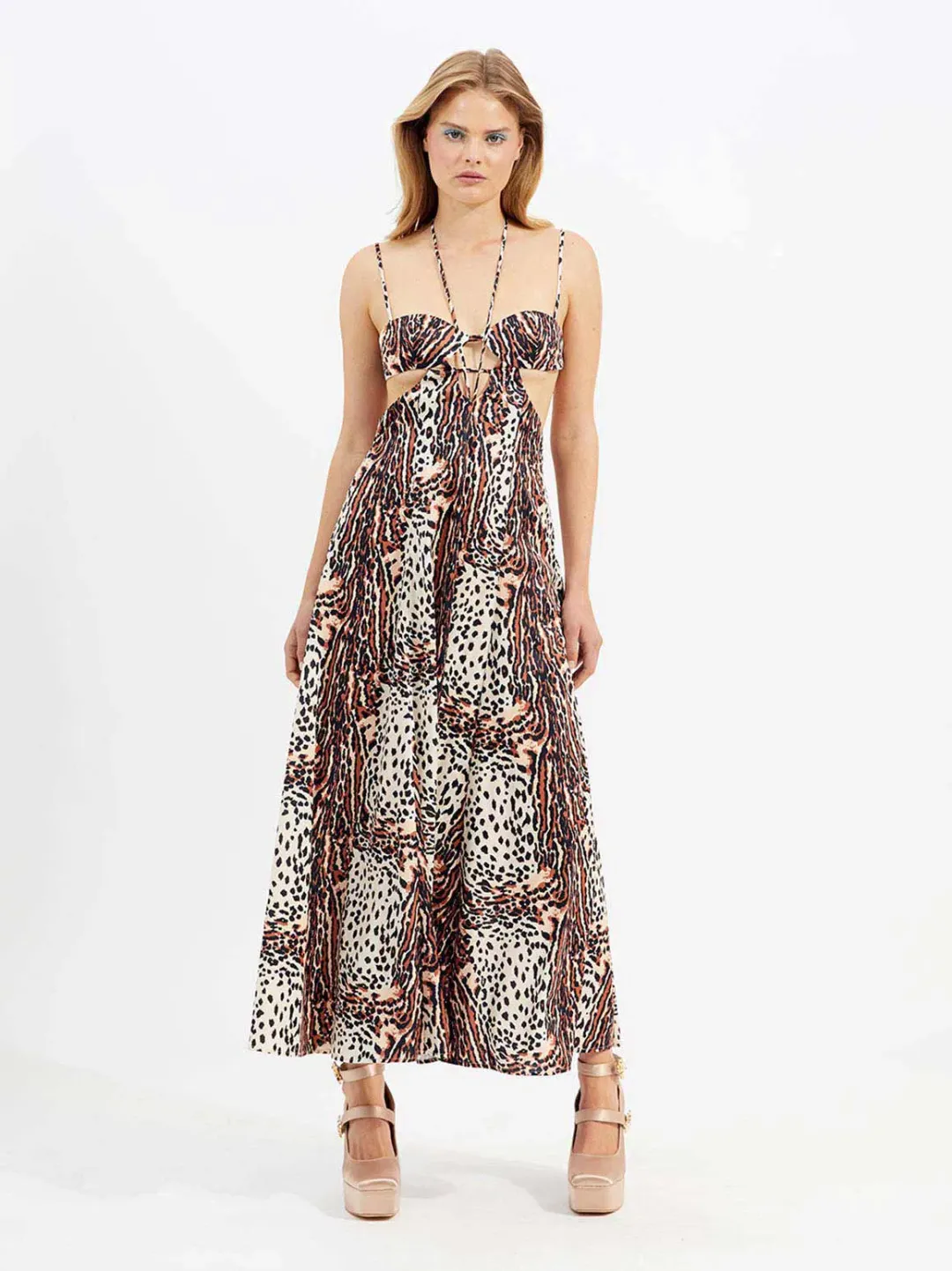 Alice McCall Havana Affair Midi Dress Tigers Eye Size 12 / L for rent on The Volte - main image