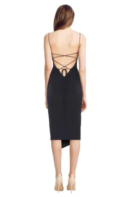 Shona Joy Crete Lace-Up Midi Dress Navy Size 8 for rent on The Volte - image 3