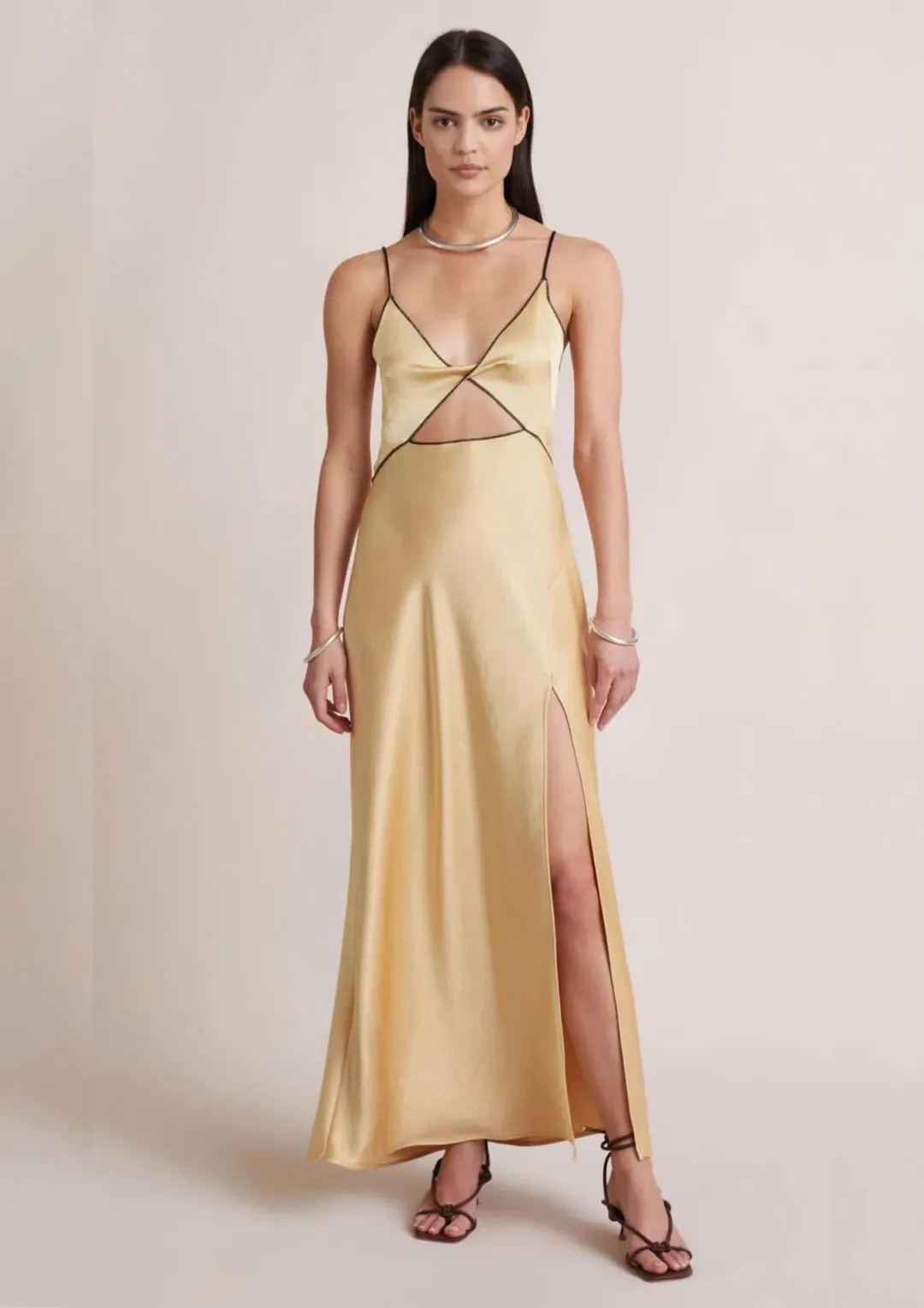 Bec & Bridge Hazel Maxi Dress Wheat Yellow Size 8 for rent on The Volte - main image