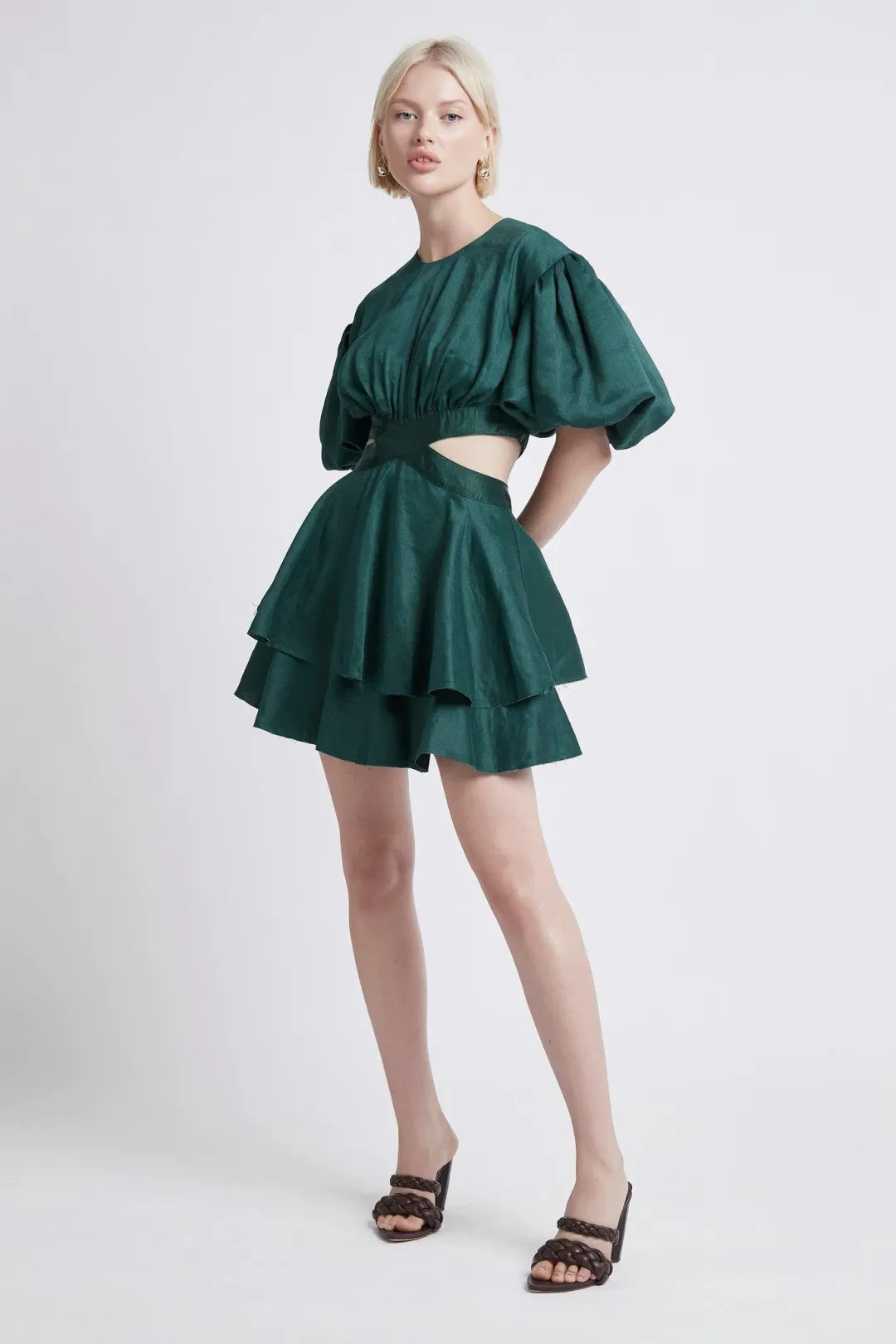 Aje Gracious Dress Green Size 8 for rent on The Volte - main image
