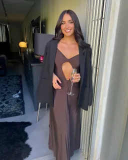 One Mile the Label Sammy Maxi Dress in Cocoa Brown Size M for rent on The Volte - image 3