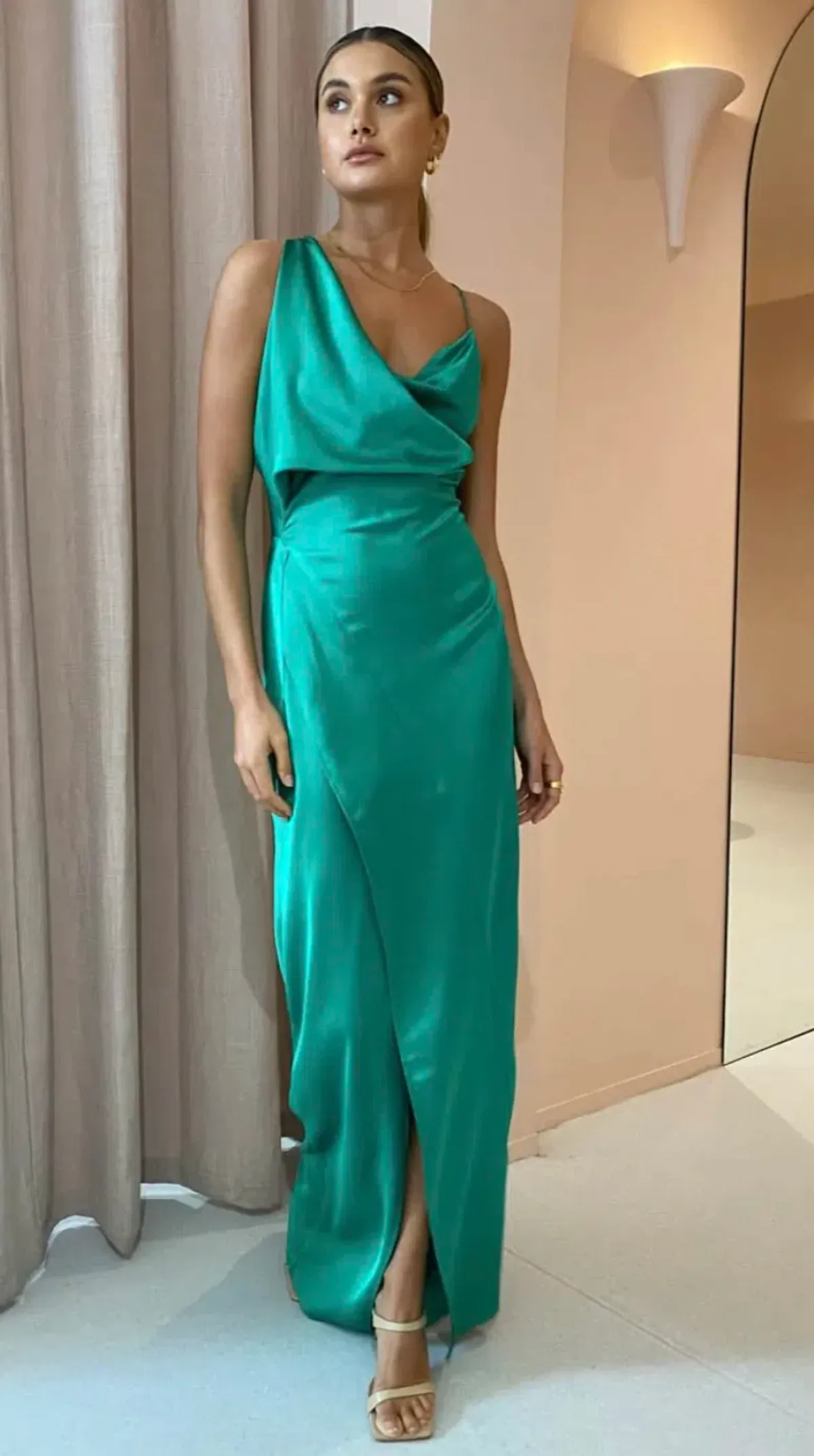 One Fell Swoop Muse Maxi Dress Cardinal Green Size 6 for rent on The Volte - main image