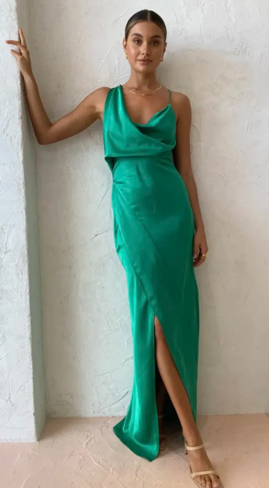 One Fell Swoop Muse Maxi Dress Cardinal Green Size 6 for rent on The Volte - main image